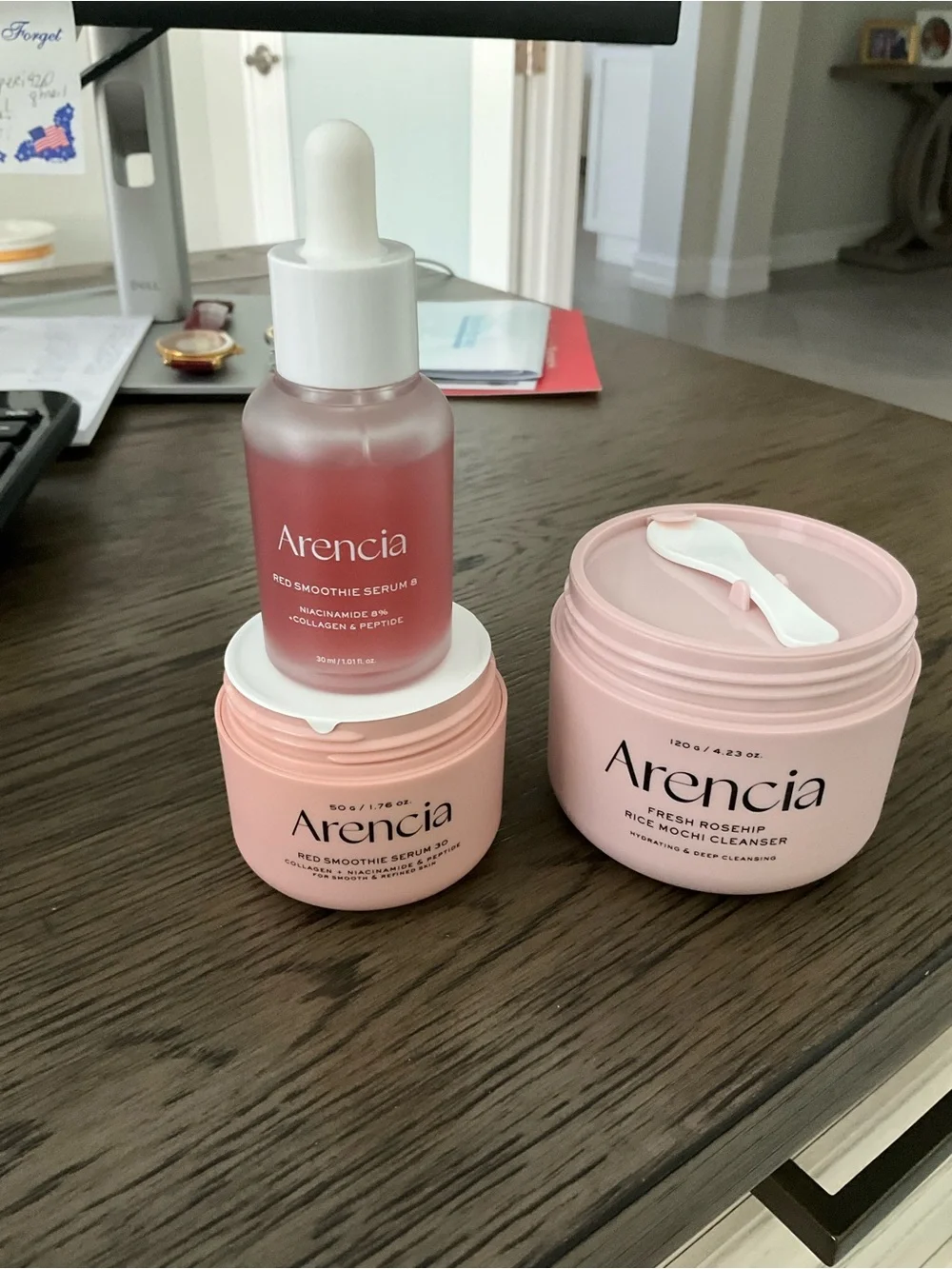 Arencia Skincare Set - Red Smoothie Serum 8 and 30 & Rice Mochi Cleanser